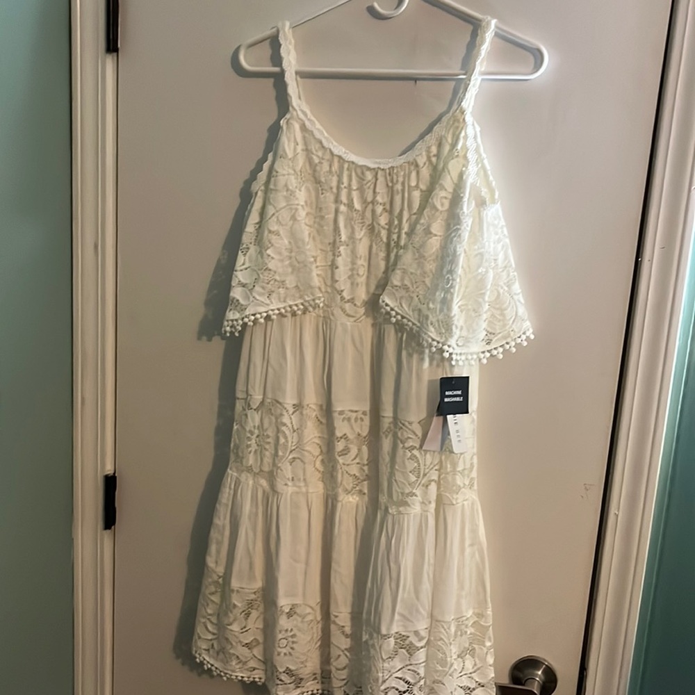 Brand new never worn white boho dress